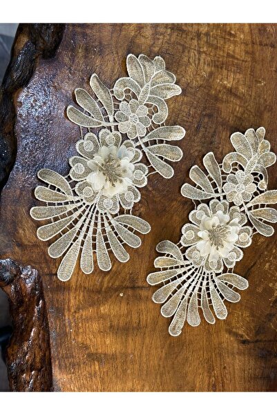 Gönülden Tasarım 24x12 cm Set od 2 reljefna cvetna vezena aplikacija - Sey