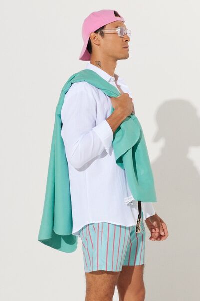 AC&Co / Altınyıldız Classics Ανδρική πετσέτα παραλίας Aqua Green Microfiber (80 cm x 150 cm)