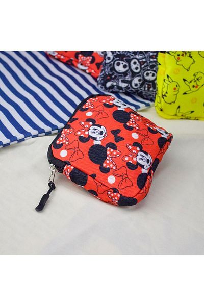 Köstebek Red Minnie Mouse Face Collage Makeup Bag