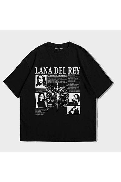 Köstebek Μπλουζάκι Unisex Lana Del Rey Black Butterfly