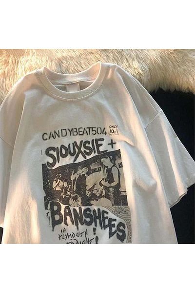 Köstebek Tricou alb Siouxsie And The Banshees (unisex).