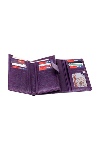 Westpolo Women's Purple Genuine Leather Wallet