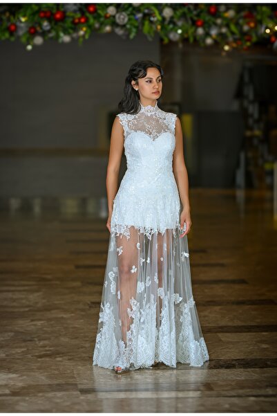 Butik BEYAZ DANTEL ELBİSE
