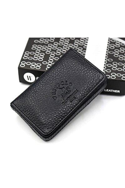 Westpolo Γνήσιο δερμάτινο μαύρο θήκη για κάρτες Unisex Try1022