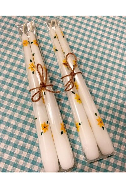 NYMPHİS Çiçek Desenli Şamdan Mumu 2’li
