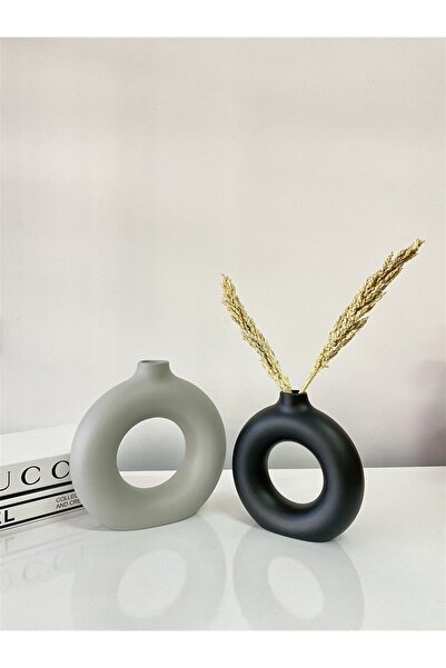 HEYKELCAN Bohemian Ring Vase Set - 2-Piece Decorative Donut Object