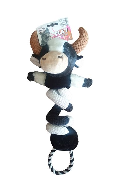 PatiBeurre Mpets Animo Cow Plush Dog Gooseneck - Plush Cow Gooseneck with Sound