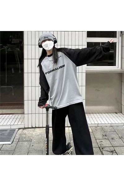 Köstebek Harajuku Vintage - Μακρυμάνικο φούτερ Raglan κατά του φορμαλισμού