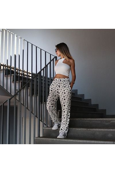 Köstebek Φόρμα White Basic Star Collage Oversize (Unisex).