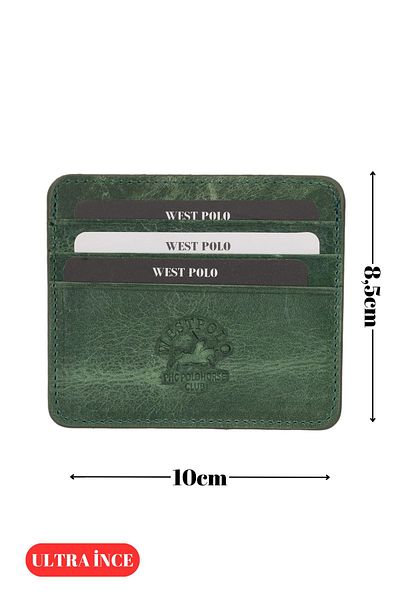 Westpolo Unisex Super Slim με θήκη για κέρματα Γνήσιο δέρμα Λεπτή θήκη πιστωτικής κάρτας & θήκη επαγγελματικής κάρτας Πορτοφόλι 6 θέσεων