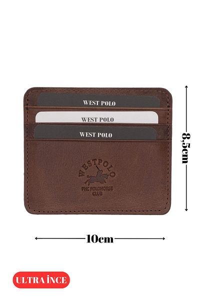 Westpolo Unisex Super Slim με θήκη για κέρματα Γνήσιο δέρμα Λεπτή θήκη πιστωτικής κάρτας & θήκη επαγγελματικής κάρτας Πορτοφόλι 6 θέσεων