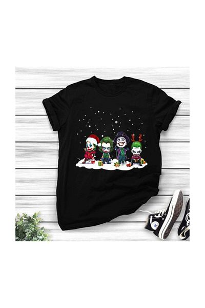 Köstebek Chibi Joker All Series Merry Christmas Unisex T-Shirt