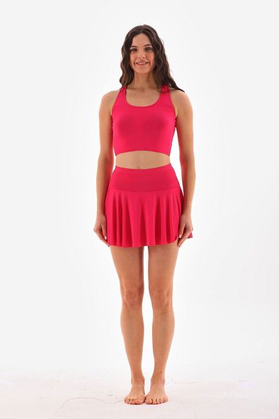 segiza Fuchsia Crop Swimsuit - With Shorts Skirt