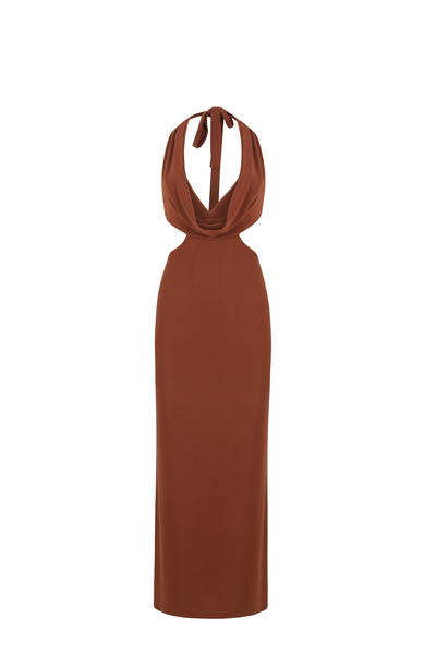 Ilayda Karakus Brown Maxi Dress