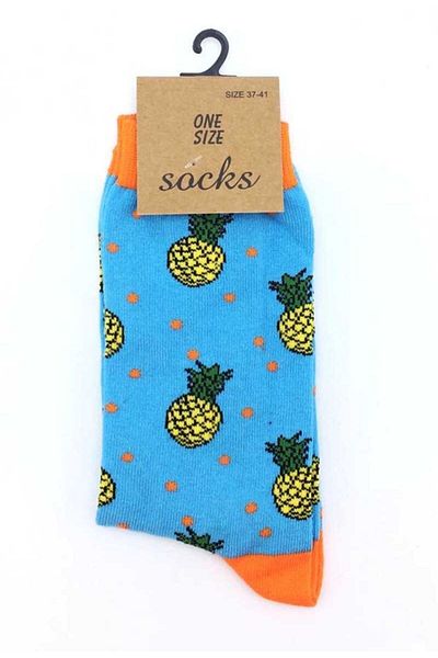 Köstebek Șosete unisex cu colaj de ananas albastru
