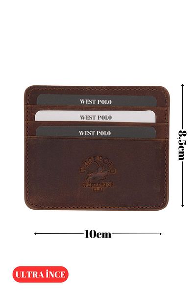 Westpolo Unisex Super Slim με θήκη για κέρματα Γνήσιο δέρμα Λεπτή θήκη πιστωτικής κάρτας & θήκη επαγγελματικής κάρτας Πορτοφόλι 6 θέσεων
