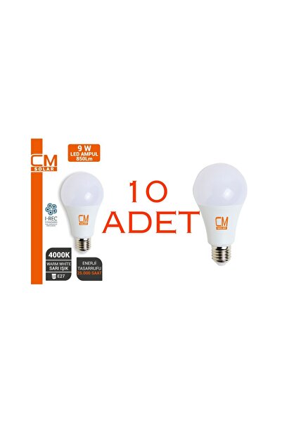 cm solar 9W E27 DUY 4000K GÜN IŞIĞI LED EV AMPULÜ 10'LU PAKET