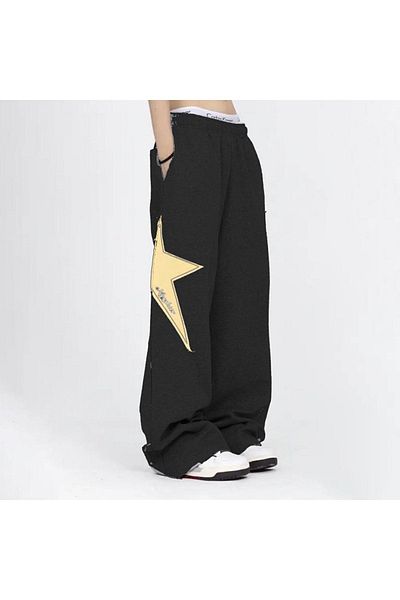 Köstebek Trening negru Street Style Star oversize (unisex).