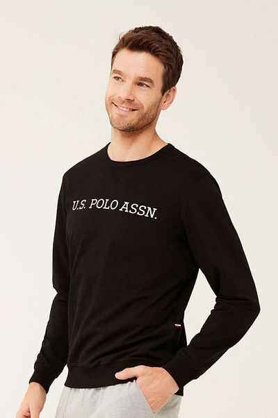 U.S. Polo Assn. Men's Black Round Neck Home Wear 18468