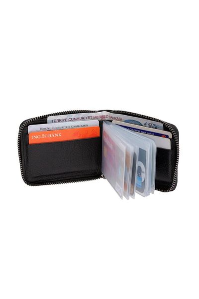 Westpolo West Polo Genuine Leather Unisex Zippered Wallet Card Holder