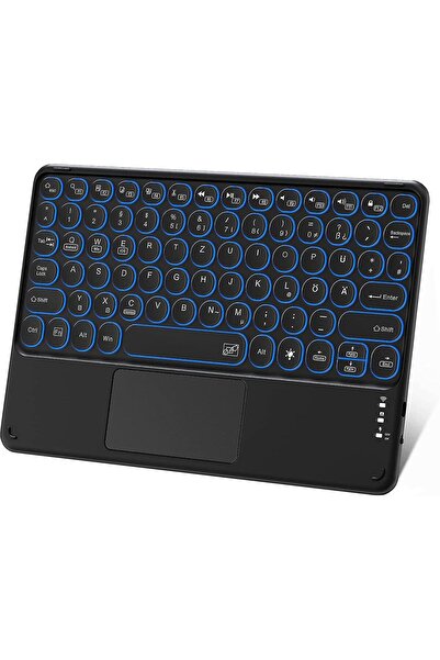 BGZ STORE Rgb Işıklı (7 Renkli) Bluetooth Klavye Touchpad Slim Şarjlı Tüm Telefon Tablet TV Notebook Uyumlu