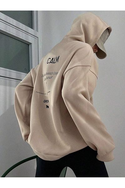 MOONBULL Φούτερ Unisex Oversize με κουκούλα - Growth Back Printed
