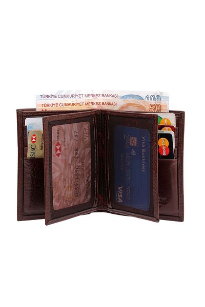 Westpolo Мъжки портфейл картодържател West Polo от естествена кожа