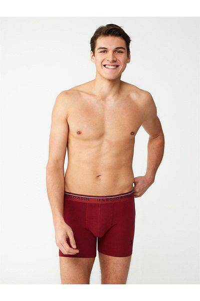 U.S. Polo Assn. - Ανδρικά μονό μπόξερ Claret Red Long Leg