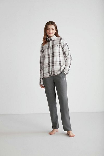 U.S. Polo Assn. Gray Fleece Women's Pajama Set