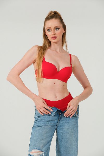 mellie Soft Textured B Cup Micro Fabric - Combed Seamless Padded Bra