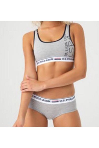 U.S. Polo Assn. Γυναικείο σορτς μελανζέ Bustier γκρι