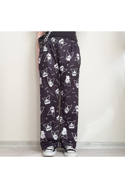 Köstebek Black Anime Harajuku Kuromi Shining (Unisex) Pajama Bottoms