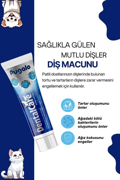 PUGALO Kediler Ve Köpekler Için Tartar Önleyici Enzymatic Dişmacunu 100 ml