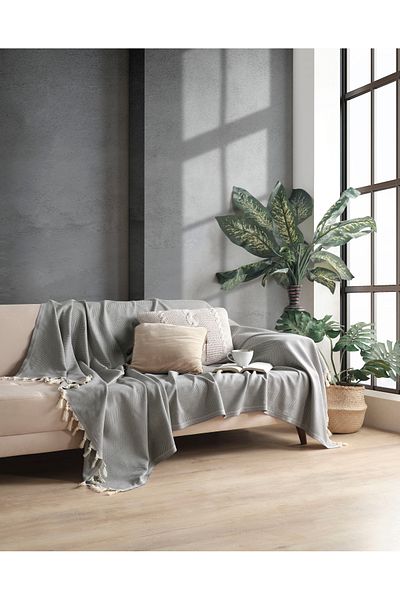 Botex 170 cm x 230 cm Non-Slip Cotton Decorative Sofa Cover - Pike