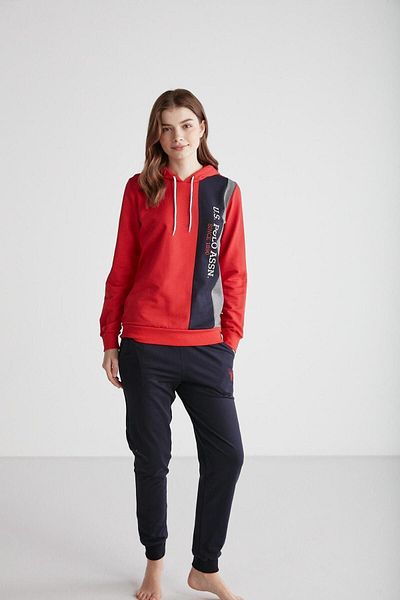 U.S. Polo Assn. BASE. POLO ASSN. - Women's Red Hooded Pajama Set 024K.Z1ET6AG9R4P0