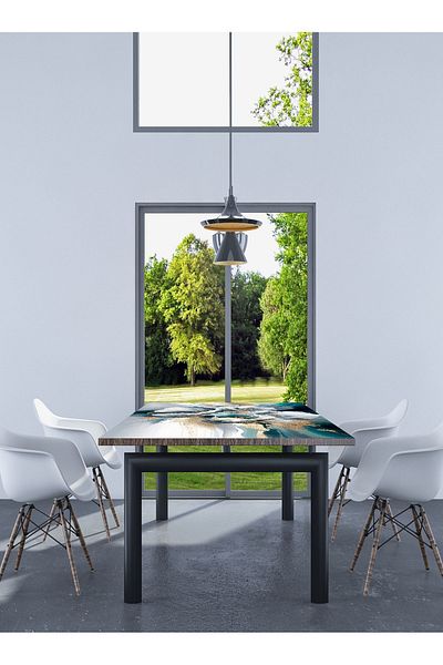 Akıllı Kağıt Special Printed Pattern - Thick Table and Coffee Table Coated Glass Covered Table Protector