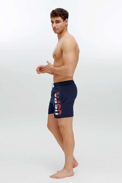 U.S. Polo Assn. Ανδρικό σορτς κολύμβησης μεσαίου μήκους Navy Blue με τσέπες στο πλάι