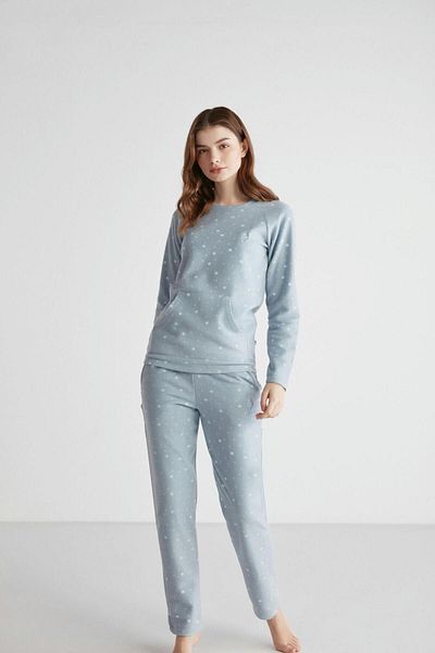 U.S. Polo Assn. BAZA. Polo Assn. 16959 Set de pijamale albastre cu mânecă lungă pentru femei