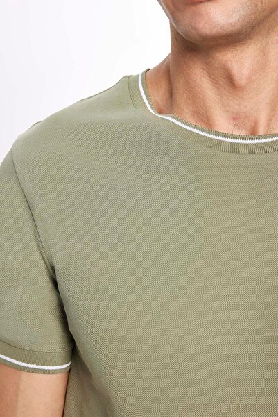 Tudors Khaki Men's Slim Fit Crew Neck 100% Cotton T-Shirt