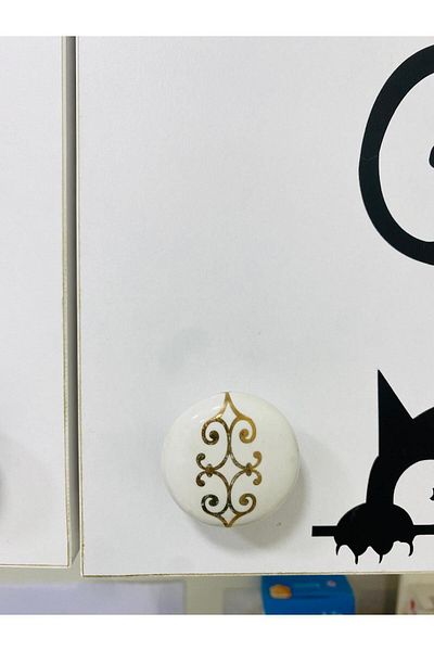 Porcellana Perla Porcelain Handle -Handle -Cabinet Drawer Furniture Door Handle Handle - Mushroom Stk3072