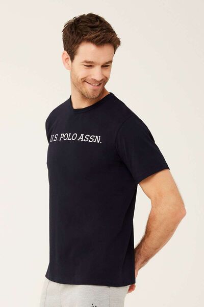 U.S. Polo Assn. Men's Black Round Collar T-shirt