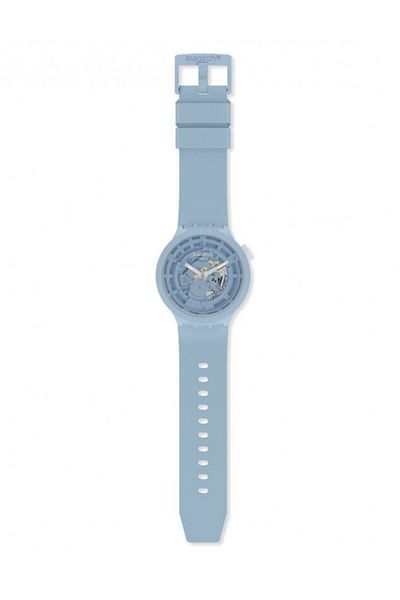 Swatch Sb03n100 C Blue Big Bold Ceramic Wristwatch