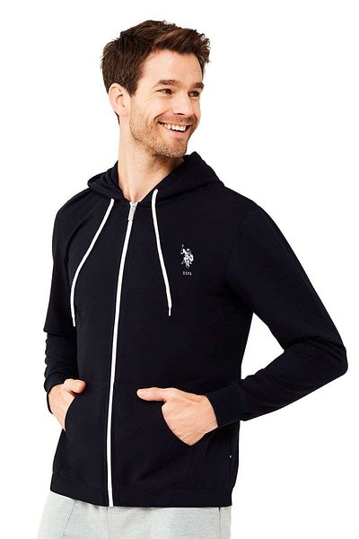 U.S. Polo Assn. US Polo Assn. 18469 Trening pentru bărbați cu glugă-albastru închis