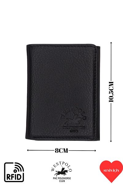 Westpolo Unisex Genuine Leather Folded Leather Wallet with Magnetic Credit Card and ID Compartment Card Holder Gift