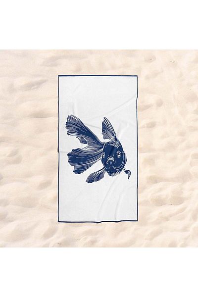The Lucid Lab Beta Fish - Πετσέτα Παραλίας με Ψάρια - Microfiber