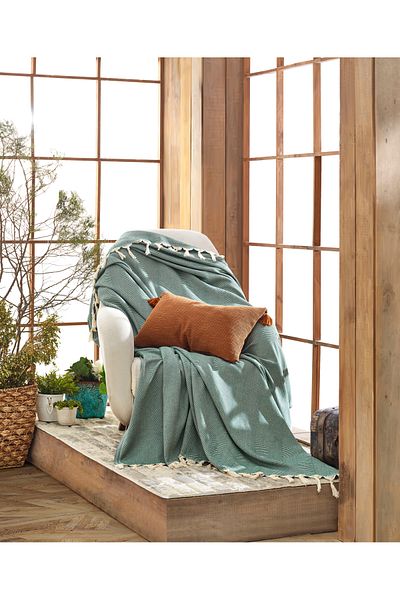 Botex 170 cm x 230 cm Non-Slip Cotton Decorative Sofa Cover - Pike