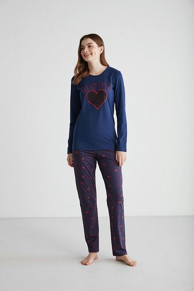U.S. Polo Assn. Set de pijamale de damă bleumarin cu gât rotund - 16967