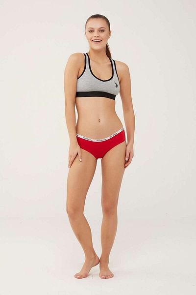 U.S. Polo Assn. H.T.A-1026-H.T.A U.S. Polo Assn. Women's Red - Gray Melange - Navy Blue 3-Piece Shorts H.T.A-1026-H.T.A
