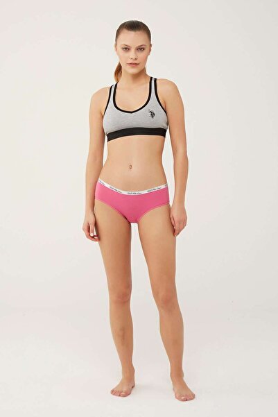 U.S. Polo Assn. U.S. Polo Assn. Kadın Fuşya - Gri Melanj - Mavi 3 Lü Şort