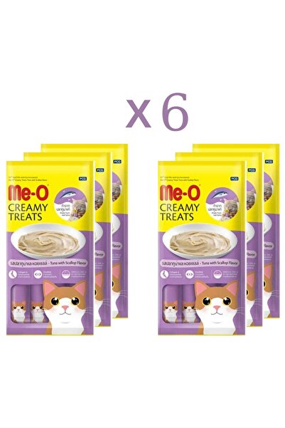 me-o Meo Creamy Treats Sıvı Kedi Ödül Maması 6lı Set Tonbalığı&deniztarağı 6a...